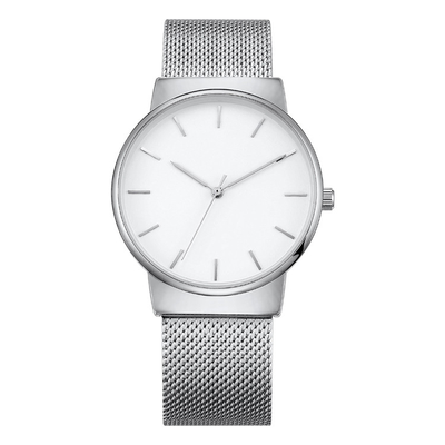 Clear Luxury Custom Logo Watches Men Wrist , Waterproof Mesh Strap Watch Man