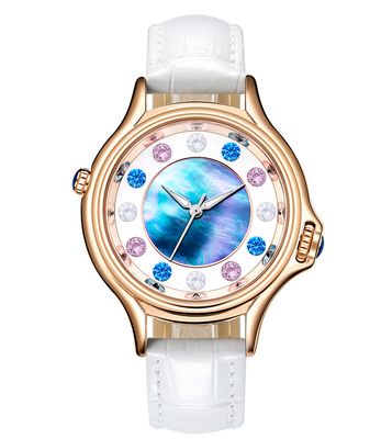 Mother Of Peral Shell Face Alloy Quartz Watch 30 Meter Water Resistant Watch