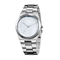 30m Waterproof Mens Quartz Watches With PVD Silver Stainless Steel Band