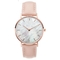 Colorful MOP Dial Leather Strap Quartz Watch Womens Ultra Thin Design Case